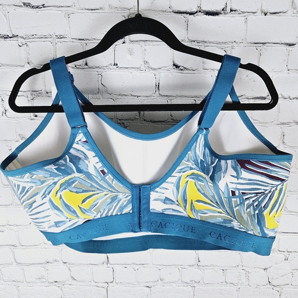 CACIQUE | leaf palm tree tropical pattern wireless bra - Picture 2 of 8